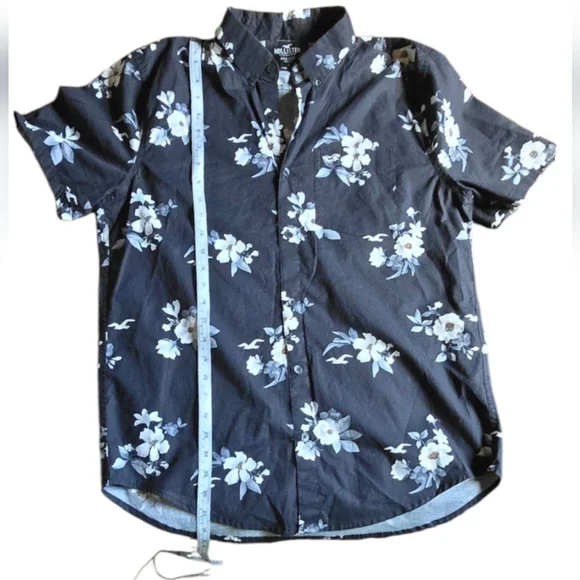 Hollister Floral Black Shirt Size M - Picture 3 of 6